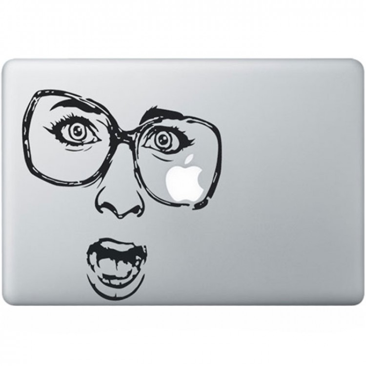 Shocked MacBook Sticker Zwarte Stickers