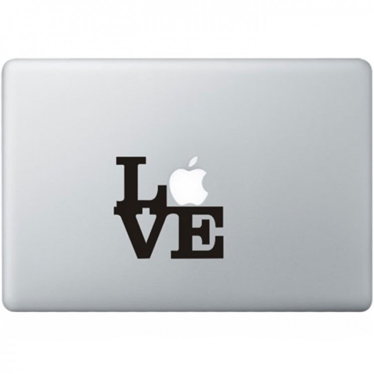 Love MacBook Sticker Zwarte Stickers