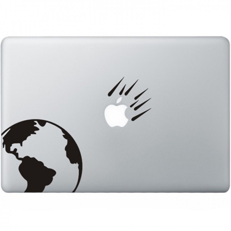 Asteroids MacBook Sticker Zwarte Stickers