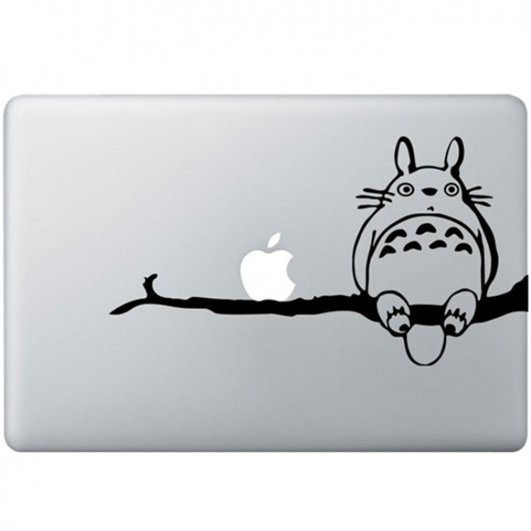 Totoro On Tree MacBook Sticker Zwarte Stickers
