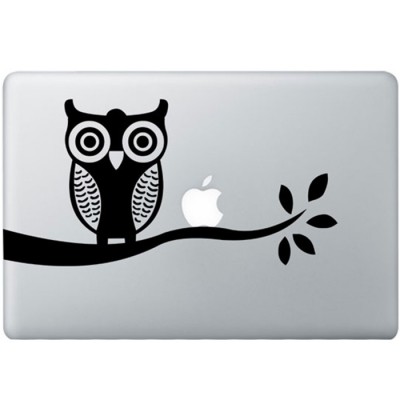 Uil MacBook Sticker Zwarte Stickers