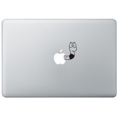 Wormpje MacBook Sticker Zwarte Stickers