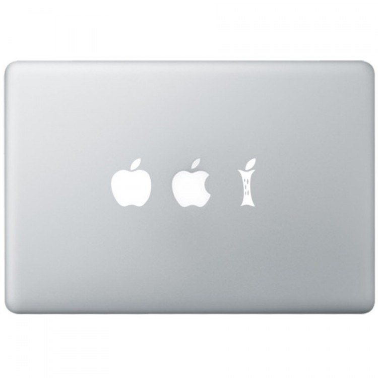 Eating Apple MacBook Sticker Zwarte Stickers