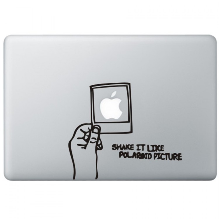 Shake It Like A Polaroid MacBook Sticker Zwarte Stickers