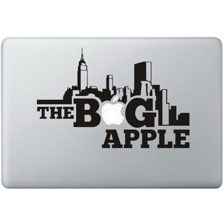 The Big Apple MacBook Sticker Zwarte Stickers