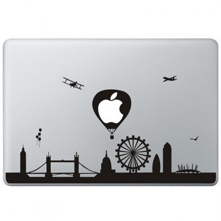 London Landmarks MacBook Sticker Zwarte Stickers