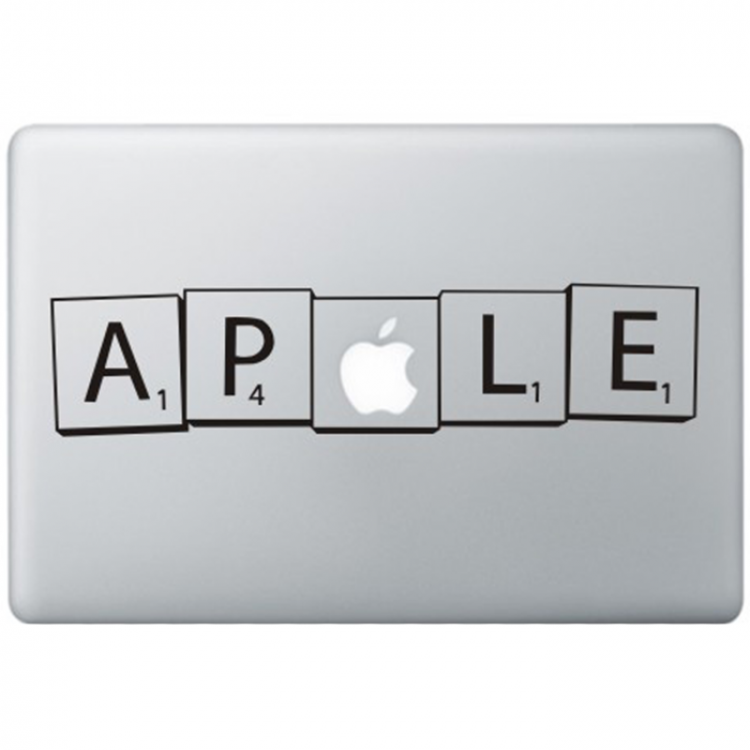 Scrabble Macbook Sticker Zwarte Stickers