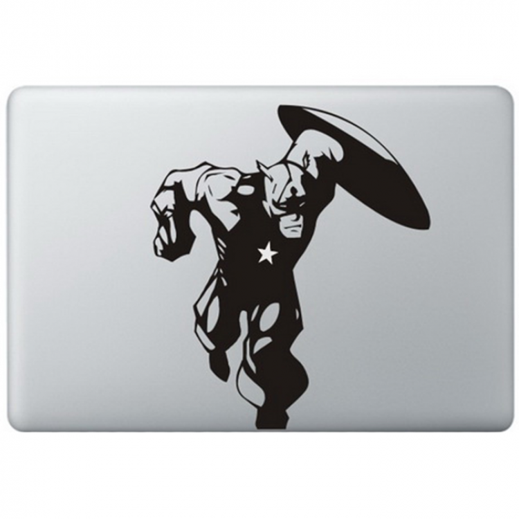 Captain America MacBook Sticker Zwarte Stickers