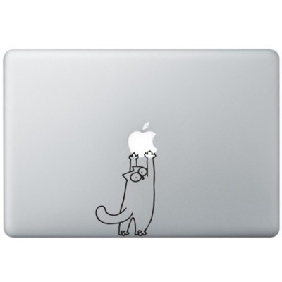 Simon's Cat (2) MacBook Sticker Zwarte Stickers
