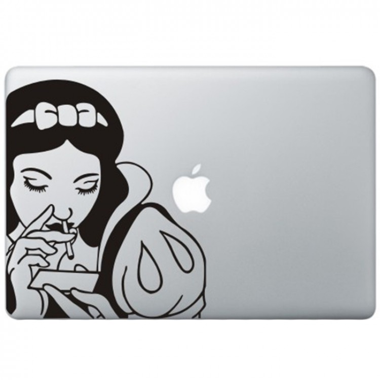 Snuivend Sneeuwwitje MacBook Sticker Zwarte Stickers