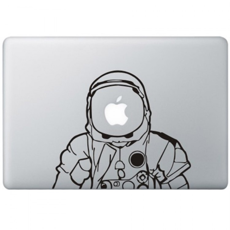 Astronaut MacBook Sticker Zwarte Stickers