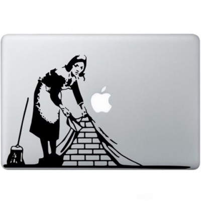 Banksy Maid In London Macbook Decal Zwarte Stickers