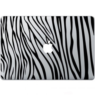 Zebra Print Macbook Decal Zwarte Stickers