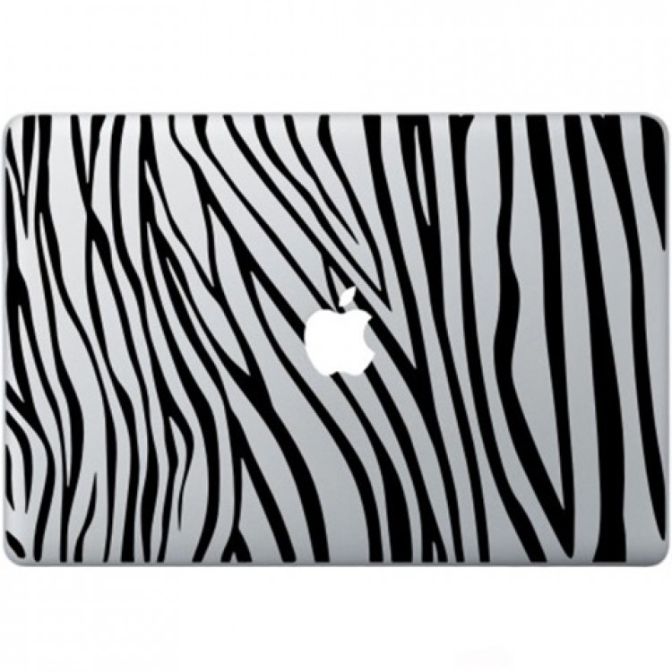 Zebra Print Macbook Decal Zwarte Stickers