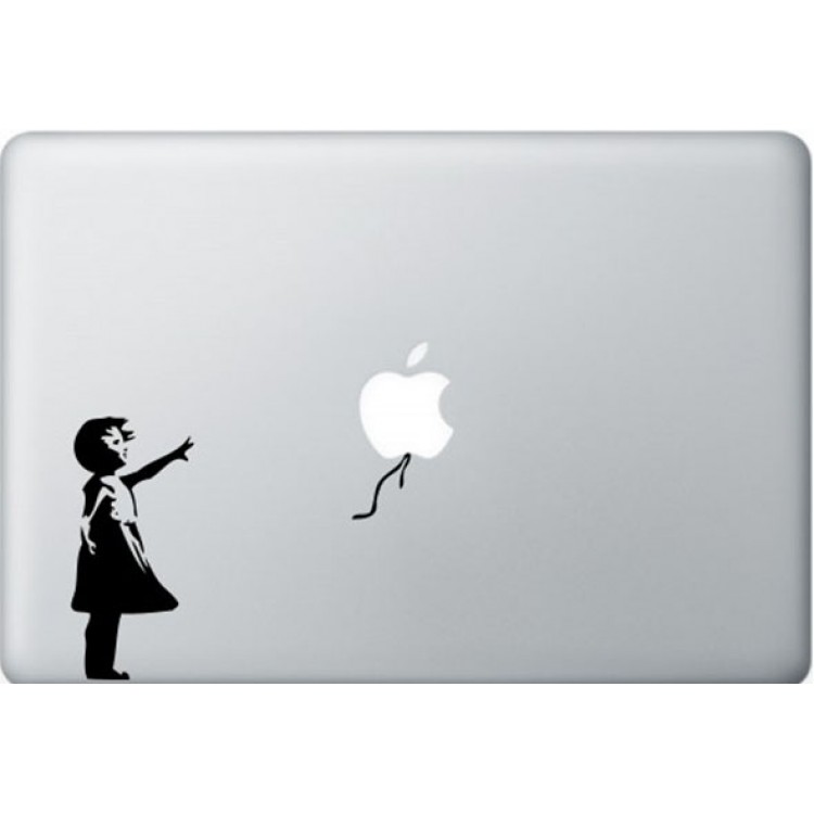 Banksy Girl MacBook Sticker Zwarte Stickers